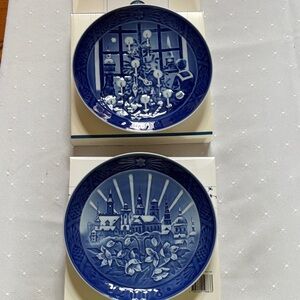 Blue Royal Copenhagen Decorative Porcelain Collector Plates -  (Set of 2)
